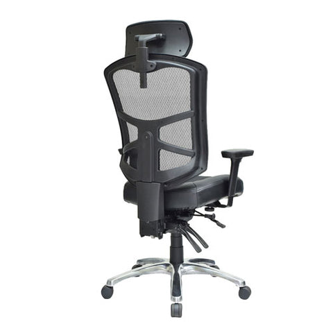 Mars - Mesh Back + Fabric/Leather Seat with Headrest