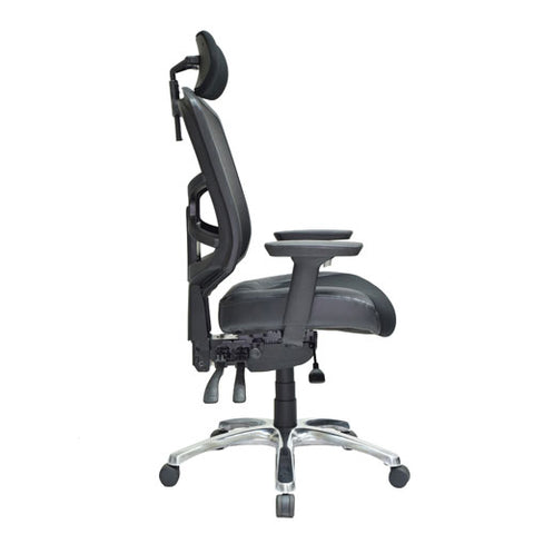 Mars - Mesh Back + Fabric/Leather Seat with Headrest