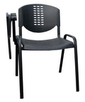 Sim - Plastic Seat & Back 4 Leg Black (TableT Arm)
