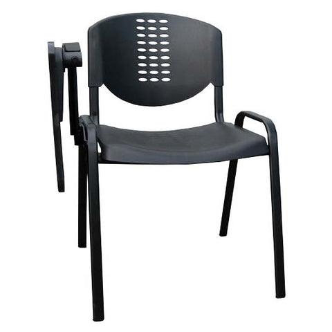 Sim - Plastic Seat & Back 4 Leg Black (TableT Arm)