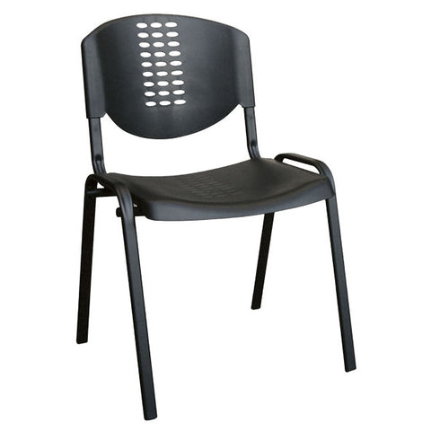 Sim - Plastic Seat & Back 4 Leg Black (no Arm)