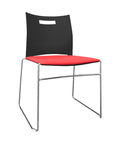 UNO Visitor Chair Plastic Back Upholstered Seat