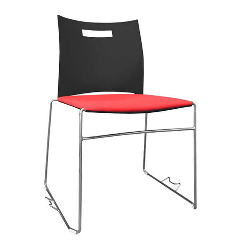 UNO Visitor Chair Plastic Back Upholstered Seat
