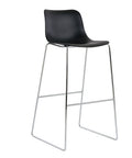 Vince Range Bar Stool Black Shell 650 Chrome Frame