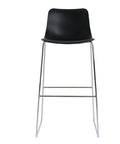 Vince Range Bar Stool Black Shell 650 Chrome Frame