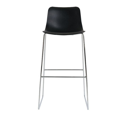 Vince Range Bar Stool Black Shell 650 Chrome Frame