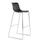 Vince Range Bar Stool Black Shell 650 Chrome Frame