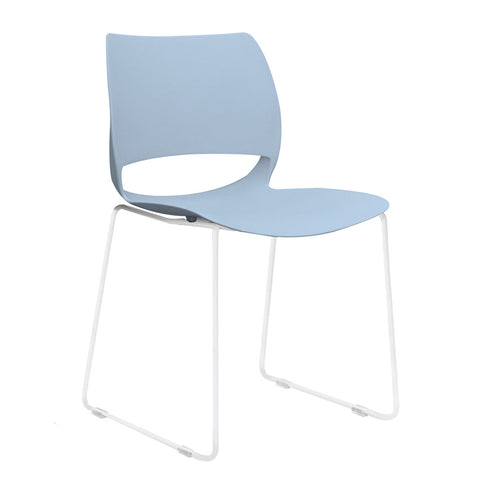 Vogue Range Plastic Seat White Sled Frame 